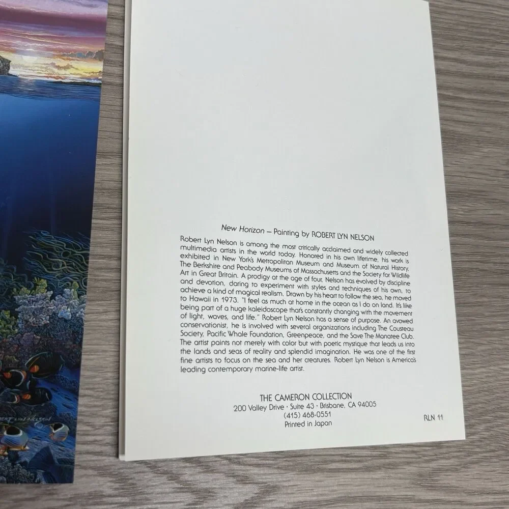 VTG Robert Lyn Nelson Ocean Whale Art 4 Cards Set Cameron Collection Frameable